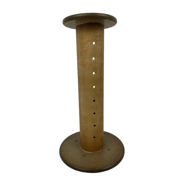 Vintage Wooden Spool Spindle Yarn Thread Wool Bobbin Wood Loom Decor 10.5 Inch - Picture 1 of 7